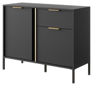 Kompaktná komoda do obývaky a spálne, farba antracit, rozmer 103 x 39,5 x 81,4 cm