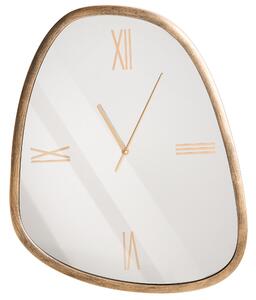 Nástenné hodiny tmavohnedý rám 53 x 45 cm minimalistický dizajn zrkadlový povrch bytové doplnky obývačka spálňa