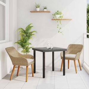 Maison Exclusive - Záhradný jedálenský set s vankúšom 3 pcs Béžová polyratan