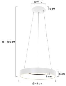 LED závesné svietidlo Ringlede, Ø 48 cm biela