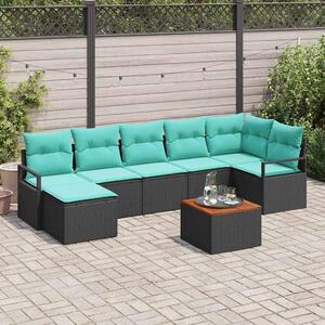 Maison Exclusive - Záhradný nábytok s vankúmi 8 ks ierny Poly-rattan