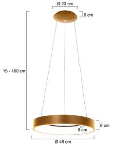 LED závesné svietidlo Ringlede, Ø 48 cm, zlatá