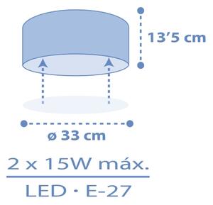 Dalber 42006T - Detské stropné svietidlo COLOR LIGHT 2xE27/15W/230V modrá