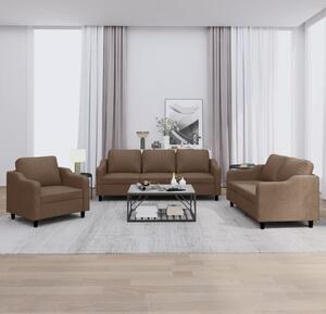 Maison Exclusive – 3-dielna sedacia súprava s vankúšmi, hnedá látka