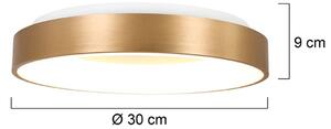 LED stropné svietidlo Ringlede 2 700 K Ø 30 cm zlaté