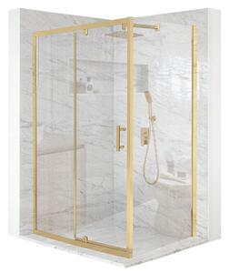 Sprchový kút 90x80cm otoné dvere zlaté ESG 6mm sklo + povrchová úprava