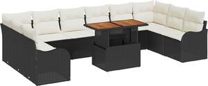 Maison Exclusive - Záhradný nábytok s úloným priestorom 11 ks ierny Poly Rattan