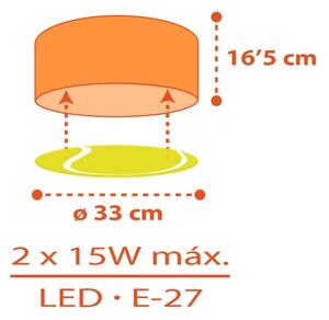 Dalber 41756 - Detské stropné svietidlo TENNIS 2xE27/15W/230V