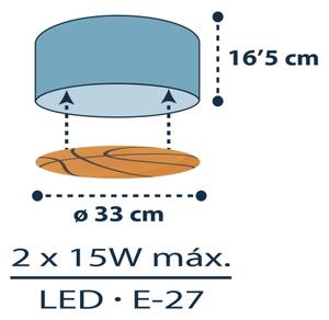Dalber 41746 - Detské stropné svietidlo BASKET 2xE27/15W/230V