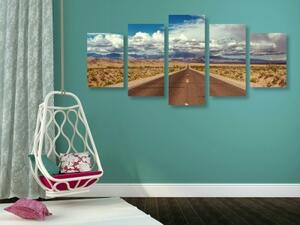 5-dielny obraz cesta v púšti - 100x50