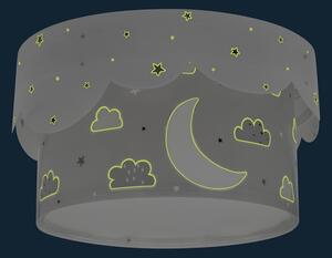 Dalber 61236E - Detské stropné svietidlo MOON 2xE27/60W/230V šedá