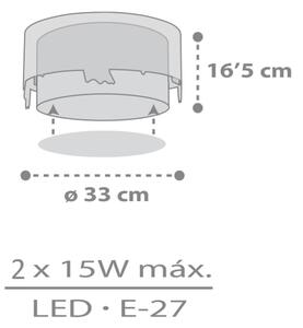 Dalber 61276 - Detské stropné svietidlo LOVING DEER 2xE27/15W/230V