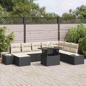 Maison Exclusive - Záhradný nábytok s úloným priestorom 9 ks ierny Poly Rattan