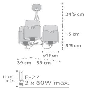Dalber 61687 - Detský luster BABY TRAVEL 3xE27/60W/230V