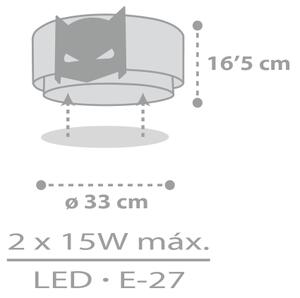 Dalber 61806 - Detské stropné svietidlo DARK HERO 2xE27/15W/230V
