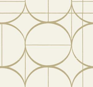 Krémovo-zlatá geometrická vliesová tapeta, MD7202, Modern Metals, York