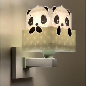 Dalber 63169H - Detské nástenné svietidlo PANDA 1xE27/60W/230V zelená