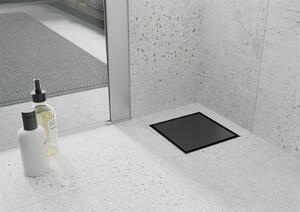 Mexen Flat nerezová podlahová vpusť 15x15 cm, čierna, 1710015