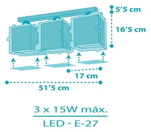 Dalber 63353 - Detské stropné svietidlo ROCKET 3xE27/15W/230V