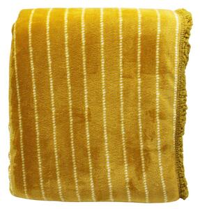 HOME ELEMENTS Flanelová deka s baránkom, žltá 150 x 200 cm