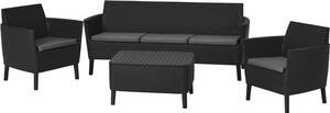 KETER Salemo 3 Seater Súprava Záhradného Nábytku Grafit 236634