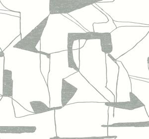 Bielo-strieborná geometrická vliesová tapeta, MD7114, Modern Metals, York