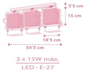 Dalber 64483 - Detské stropné svietidlo LITTLE FRIENDS 3xE27/15W/230V