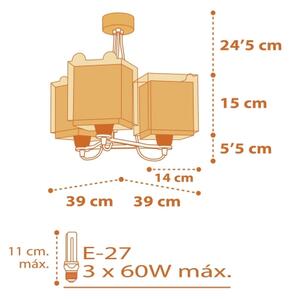 Dalber 64567 - Detský luster LITTLE TIGER 3xE27/60W/230V