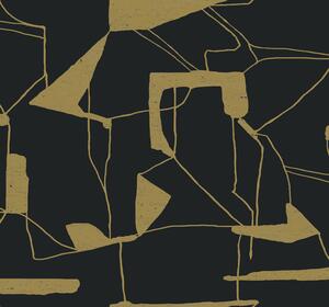Čierno-zlatá geometrická vliesová tapeta, MD7115, Modern Metals, York