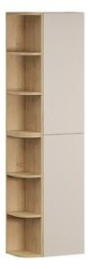 Comad Závesná horná vysoká kúpeľňová skrinka Dalia Cashmere 45 cm kašmírová/dub cremona