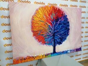 Obraz farebný akvarelový strom - 60x40