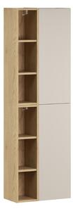 Comad Závesná horná vysoká kúpeľňová skrinka Dalia Cashmere 50 cm kašmírová/dub cremona