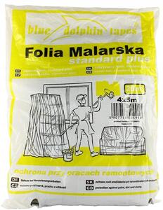 Maliarska plachta Ochranná plachta Univerzálna plachta Stavebná plachta 4 m x 5 m Standard Plus 10 my