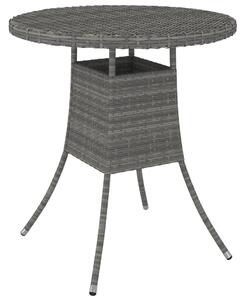 Maison Exclusive - Záhradný stôl sivý 70x70x73 cm polyratanový