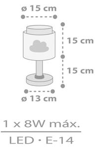 Dalber 76011E - Detská lampička BABY DREAMS 1xE14/8W/230V šedá