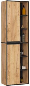 Ak furniture Závesná kúpeľňová skrinka VAMI 50 cm dub craft/čierna
