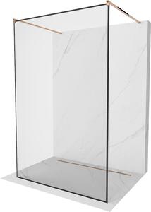 Mexen, Mexen Kioto ścianka prysznicowa wolnostojąca 100 x 200 cm, transparent/czarny wzór 8 mm, różowe złoto - 800-100-002-60-70