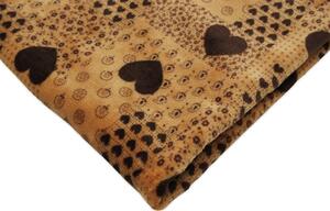 HOME ELEMENTS Mikroflanelová deka s baránkom Srdce, 150 x 200 cm