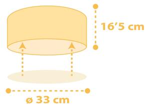 Dalber 82216A - Detské stropné svietidlo STAR LIGHT 2xE27/60W/230V žltá