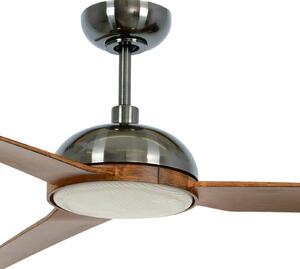 Stropný ventilátor Beacon so svetlom Unione, nikel/koa, tichý