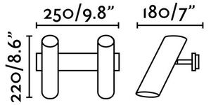 FARO 29876 - Nástenné bodové svietidlo LINK 2xGU10/11W/230V čierna
