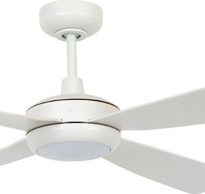 Stropný ventilátor Beacon so svetlom Slipstream, biely, tichý, Biela / opálová, Obývacia izba / jedáleň, Plast, Moderný