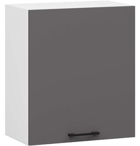 Ak furniture Závesná kuchynská skrinka OLIVIE 50x58 cm matná biela/matná grafitovo sivá