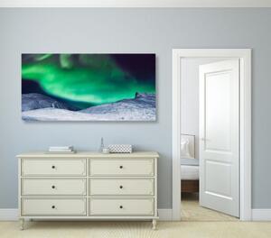 Obraz polárna žiara na oblohe - 100x50