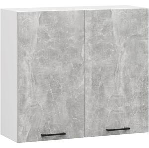 Ak furniture Závesná kuchynská skrinka OLIVIE 80x72 cm matná biela/betón