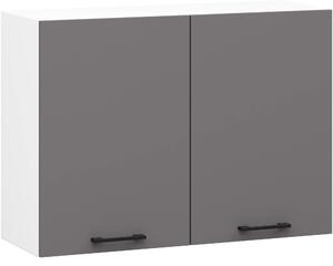 Ak furniture Závesná kuchynská skrinka OLIVIE 80x58 cm 01 matná biela/matná grafitovo šedá