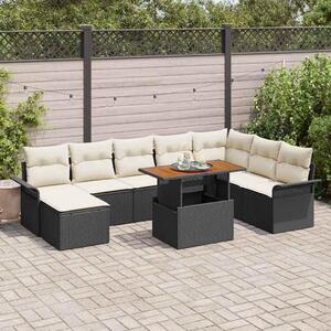 Maison Exclusive - Záhradný nábytok s úloným priestorom 9 ks ierny Poly Rattan