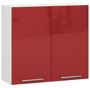 Ak furniture Závesná kuchynská skrinka Olivie W 80 cm bielo-červená