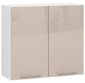 Ak furniture Závesná kuchynská skrinka Olivie W 80 cm biela/cappuccino
