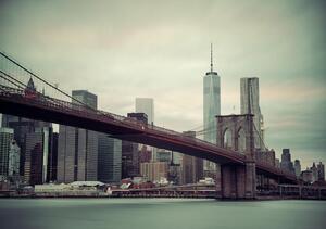 Vliesové fototapety 11846 V8, rozmer 368 cm x 254 cm, New York a Brooklynský most, IMPOL TRADE